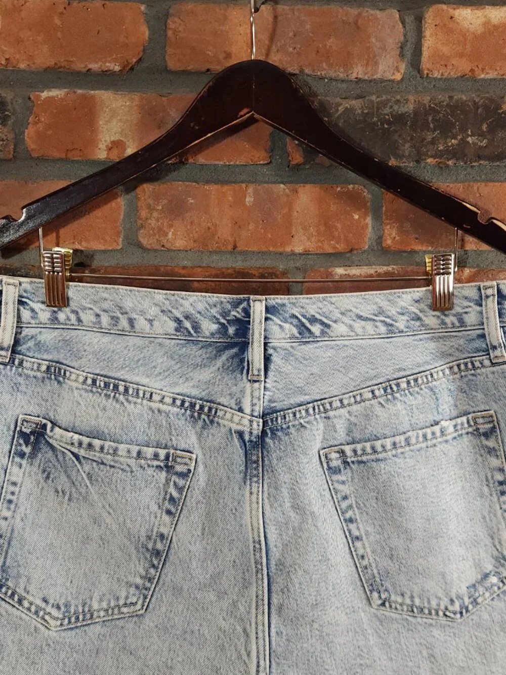 Frame Le Simone Acid Wash High Rise Denim Cutoff Shorts Festival Women's 32